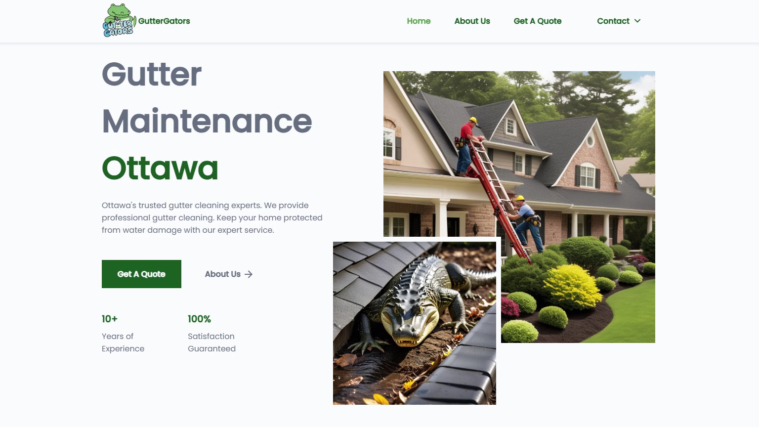 Guttter Gators Website Screenshot
